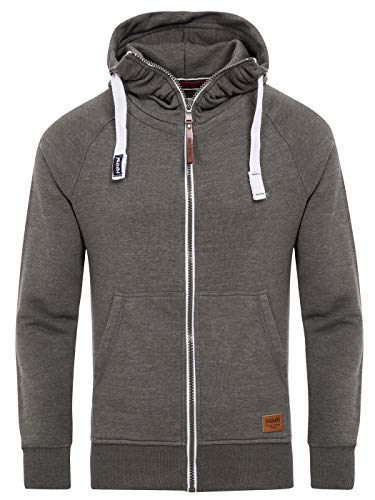 Yazubi Herren Sweatjacke Hoodie mit Reißverschluss Jacob, Grau (Tornado 183907), 5XL von Yazubi