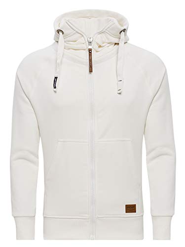 Yazubi Herren Sweatjacke Hoodie mit Reißverschluss Jacob, Weiß (Cloud Dancer 114201), M von Yazubi