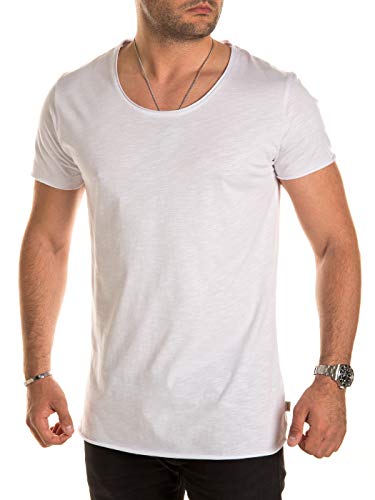 Yazubi T-Shirt Herren Basic Hydrox Rundhals-Ausschnitt Weiss - Kurzarm weiße Männer Tshirts Rundhal Slim Fit, Weiß (Bright White 110601), S von Yazubi