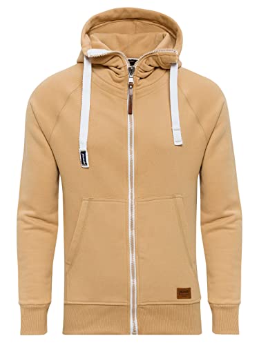 Yazubi Zipper Pullover Übergroßer Kapuzen Sweatshirt Herren Sweatjacke Kapuze Männer Jacob, Gelb (Indian Tan 171328), XXL von Yazubi