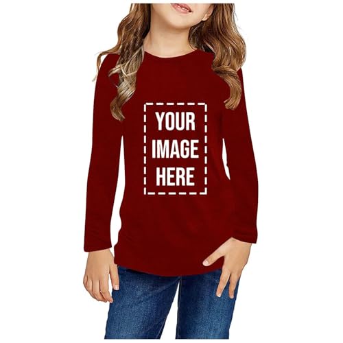 Black Friday Angebote 2025 Individuell Langarmshirt Unisex Kinder Pullover Bedrucken Lassen Mädchen Selbst Gestalten Vorne Bedruckt Pulli Exklusive Individualisierung Langarm Tshirt Mit Foto Text von Ybing