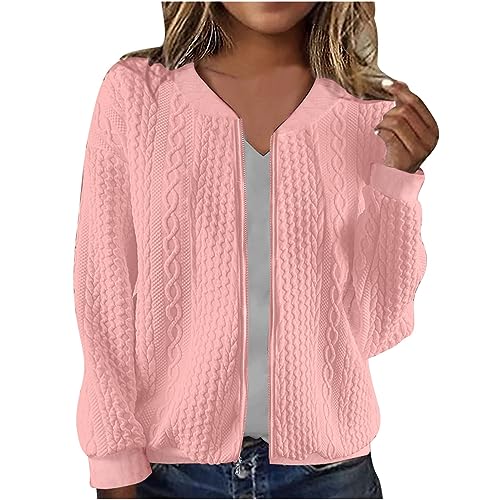 Bomberjacke Damen Kurze Blouson Jacke Casual Pilotenjacke Langarm Outwear Zip Up Solid Leichte Coat Sweatjacke Warehouse Deals Angebote von Ybing