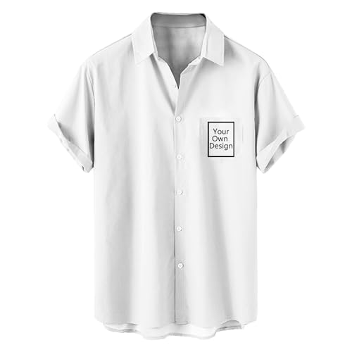 Hemd Individuell Bedrucken Lassen Herren Selbst Gestalten Vorne Bedruckt Sommerhemd Locker Sommer Shirt Y2K Exklusive Individualisierung Strandhemd Mit Foto Text Logo Knöpfe Revers Freizeithemden von Ybing