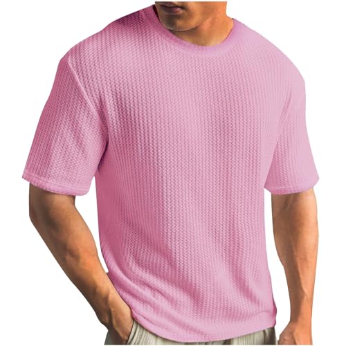 Oversized Tshirt Herren Sommer T-Shirt Rundhals Kurzarm T Shirt Einfarbig Basic Shirts Männer Lose Freizeitshirts Sportshirts von Ybing