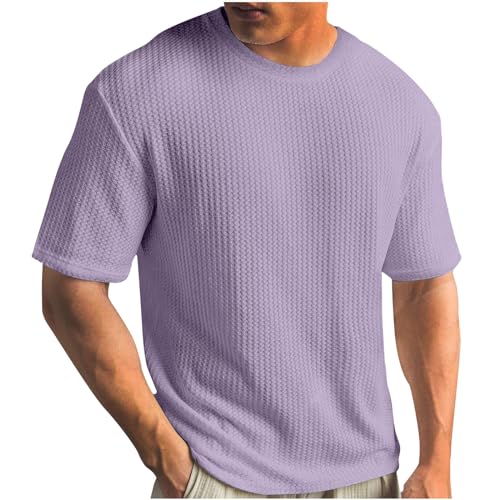 Oversized Tshirt Herren Sommer T-Shirt Rundhals Kurzarm T Shirt Einfarbig Basic Shirts Männer Lose Freizeitshirts Sportshirts von Ybing