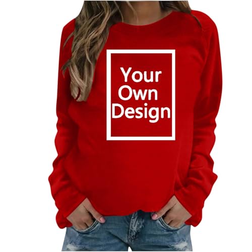 Prime of Day 2024 Angebote Sweatshirt Bedrucken Lassen Damen Individuell Bedruckt Pullover Selbst Gestalten Druck Langarmshirt Persönlichkeit Exklusive Individualisierung Pulli Mit Foto Text Logo von Ybing