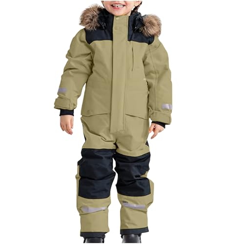 Skianzüge für Kinder Dickere Atmungsaktiv Schneeanzug Langarm Wasserdicht Daunenjacke Schneeoverall Winteranzug Winddichter Winter Outdoor Fellkragenkapuze Warmes Skioverall Jacket Sale Angebote von Ybing