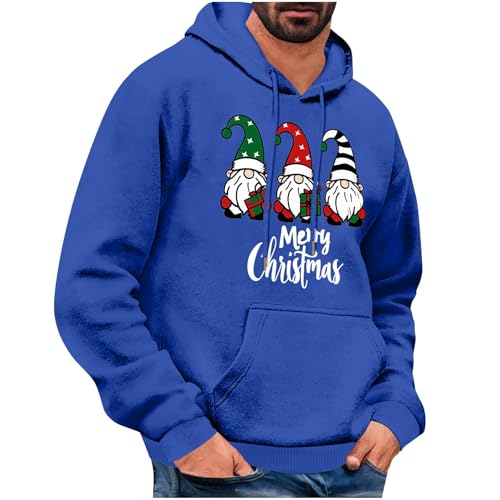 Weihnachtspullover Herren Lustig Weihnachtsmann Rentier Druck Hoodie Merry Christmas Kapuzenpullover Weihnachtsbaum Muster Sweatshirt mit Kapuze Casual Weihnachten Hoody Oberteile Warehouse Deal von Ybing