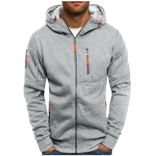 Ybing Angebote des Tages Heute Sweatjacke Individuell Bedrucken Lassen Herren Selbst Gestalten Vorne/Hinten Bedruckt Hoodie Jacke Reißverschluss Kapuzenpullover Exklusive Individualisierung von Ybing