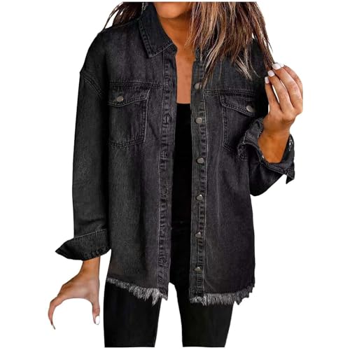 Ybing Angebote des tages heute Jeansjacke Damen Einfarbig Ausgefransten Saum Hemdjacke Casual Denim Jacke Knöpfe Revers Übergangsjacke Schlank Winterjacke 2024 Neueste Ybing Angebote des tages heute Jeansjacke Damen Einfarbig Ausgefransten Saum Hemdjacke Casual Denim Jacke Knöpfe Revers Übergangsjacke Schlank Winterjacke 2024 Neueste von Ybing