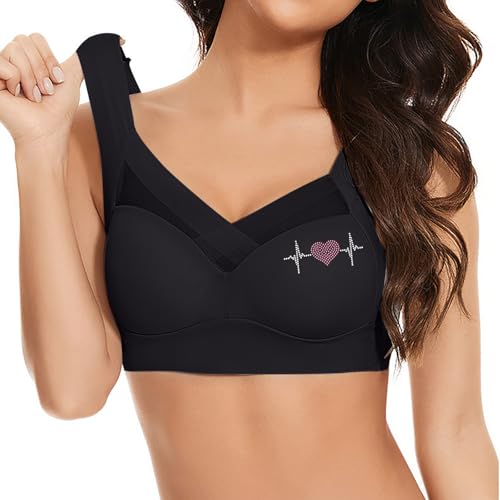 Ybing BH Damen Ohne Bügel Herz Heißbohren Nahtloser BHS Modisch Mesh Bra Push Up Unterwäsche BH Dünne Atmungsaktiv Bralette Große Brüste Starker Halt Bustier Black Friday Angebote 2025 AB Wann Datum von Ybing