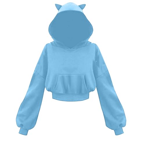 Ybing Damen Hooded Full-Zip Sweatjacke Sweatshirt Hoodie mit Reissverschluss Cropped Crop Top Sale Angebote Damen von Ybing