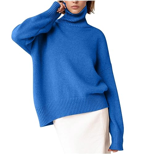 Ybing Gutschein Rollkragenpullover Damen Lässig Langarm Strickpullover Einfarbig Strickpulli Locker Longsleeve Pullover Autumn Winter Sweater Warme Pulli Bequem Langarmshirt Basic von Ybing