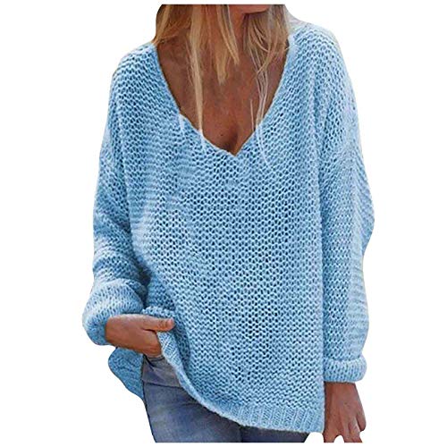 Ybing Häkelpullover Damen Oversized Modische Strickpullover Locker V-Ausschnitt Longpullover Einfarbig Warme Pullover Herbst Winter Häkelpulli Regulär Fit Longshirt Langarm Oberteile Basic Top Ybing Häkelpullover Damen Oversized Modische Strickpullover Locker V-Ausschnitt Longpullover Einfarbig Warme Pullover Herbst Winter Häkelpulli Regulär Fit Longshirt Langarm Oberteile Basic Top von Ybing