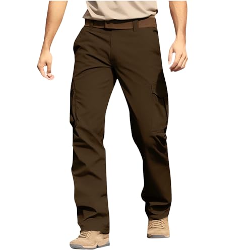 Ybing Herren Cargohose Baumwolle Cargo Hosen Männer Tapered Stretch Stoffhose Sweatpant Lang mit Taschen Black Friday von Ybing