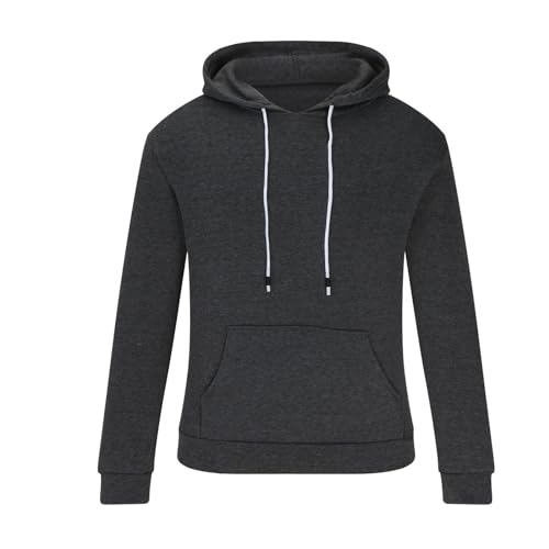 Ybing Hoodie Herren Einfarbig Kapuzenpullover Casual Sweatshirt Mit Kapuze Locker Hoody Oberteile Dünne Kapuzenpulli Klassisch Pullover Kordelzug Langarmshirt mit Tasche Happy New Year 2024 von Ybing