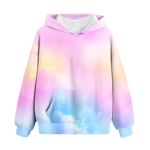 Ybing Hoodie Mädchen Kapuzenpullover mit Taschen Casual Sweatshirt mit Kapuze Kinder Kleidung Kuschel Hoodie Pullover Sweatshirt Langarmshirts für 2-14 Jahre von Ybing