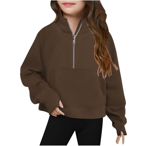 Mädchen Half Zip Pullover Langarm Sweatshirt Training Shirts Kinder Stehkragen Athletic Oberteile Die Discounter von Ybing