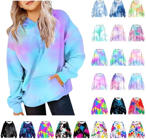Ybing Mädchen Sweatshirt Batik Langarm Pullover Leichtgewicht Sport Kleidung Kinder Tie Dye Langarmshirt für Mädchen von Ybing