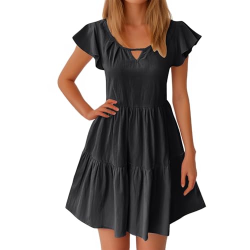 Ybing Musselin Kleid Damen Sommer V-Ausschnitt Luftige Tunika Kleid Einfarbige mit Knöpfen Lässiges Kurzarm Sommerkleid Leicht Musselin Bluse Kleid Freizeitkleid Angebote des Tages Heute Ybing Musselin Kleid Damen Sommer V-Ausschnitt Luftige Tunika Kleid Einfarbige mit Knöpfen Lässiges Kurzarm Sommerkleid Leicht Musselin Bluse Kleid Freizeitkleid Angebote des Tages Heute von Ybing