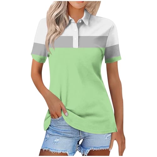 Ybing Poloshirt Damen Gestreift/Farbblock Patchwork Bluse Casual Kurzarm Golfshirt Knöpfen Revers Tennisshirt Elegante Blümchen Druck Oberteile Schlank Sommer Sportshirt Personalisierte Geschenke Ybing Poloshirt Damen Gestreift/Farbblock Patchwork Bluse Casual Kurzarm Golfshirt Knöpfen Revers Tennisshirt Elegante Blümchen Druck Oberteile Schlank Sommer Sportshirt Personalisierte Geschenke von Ybing