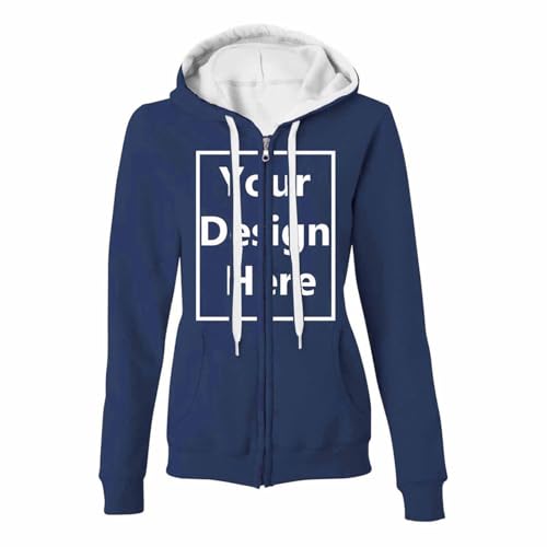 Ybing Sweatjacke Individuell Bedrucken Lassen Damen Selbst Gestalten Vorne Druck Hoodie Jacke Persönlichkeit Reißverschluss Kapuzenpullover Exklusive Individualisierung Sportjacke Mit Foto Text Logo von Ybing