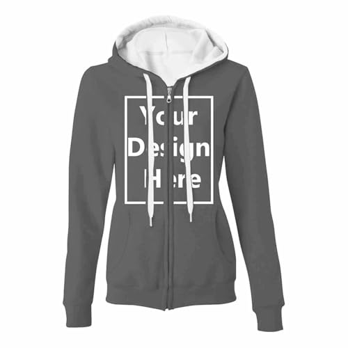 Ybing Sweatjacke Individuell Bedrucken Lassen Damen Selbst Gestalten Vorne Druck Hoodie Jacke Persönlichkeit Reißverschluss Kapuzenpullover Exklusive Individualisierung Sportjacke Mit Foto Text Logo von Ybing