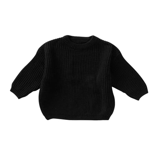 Ybing Weihnachtspullover Kinder,Personalisierte Pullover Kleinkinder mit Stickerei Name Text Individuell Rippen Strickpullover Kinder Baumwolle Gerippt Strickpulli Winterkleidung 3 Monate - 5 Jahre von Ybing