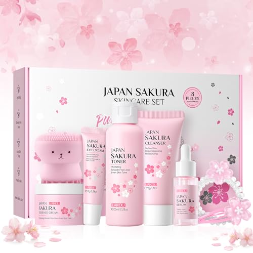 Sakura Skincare Set, Sakura Gesichtspflege Geschenke Set, für Mädchen Frauen Gesicht Reinigung Sakura Skincare Set, Sakura Gesichtspflege Geschenke Set, für Mädchen Frauen Gesicht Reinigung von Ycaaeo
