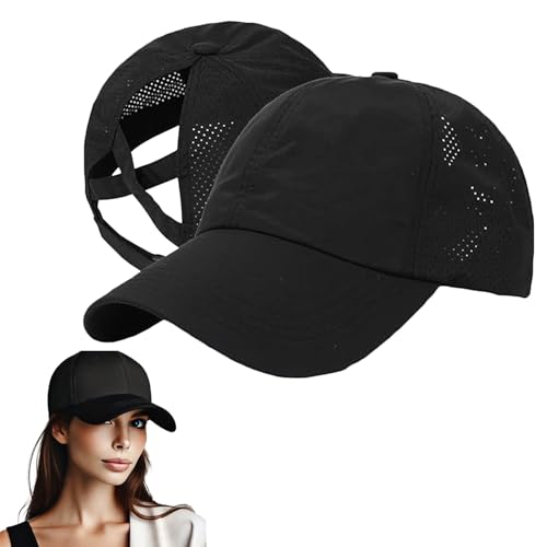 YceLon 1 Stück Basecap Damen Pferdeschwanz – Atmungsaktive Baseballkappe mit Criss Cross Masche, Schnelltrocknend & Verstellbar für Sport & Lauf Zubehör Damen von YceLon