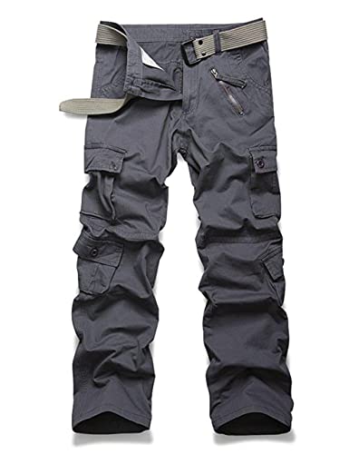 Ycfish Damen Hosen Cargo Hose Multi Taschen Wanderhose Workwear Reißverschluss Armee Militär Outdoorhose Relaxed-Fit Trekkinghose Cargohose Grey 10-Tag 40 von Ycfish