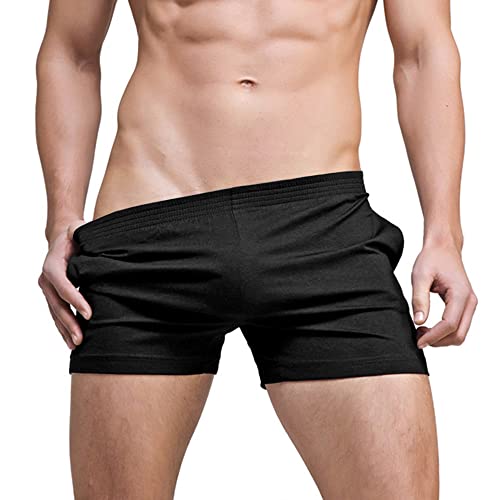 Herren Laufshorts mit 3" Innennaht Leichte Fitness Fitness Workout Bodybuilding Trainings Baumwoll Freizeit Shorts mit Schrägtaschen Color Schwarz Size XL von Ychnaim