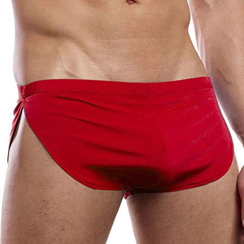 Ychnaim Herren Laufshorts mit großen geteilten Seiten Color Festes Rot Size M von Ychnaim