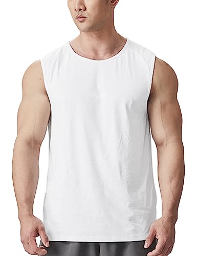 Ychnaim Herren Muscle Cut Ärmelloses Tank Top mit seitlichen Splits Color White Size XL von Ychnaim