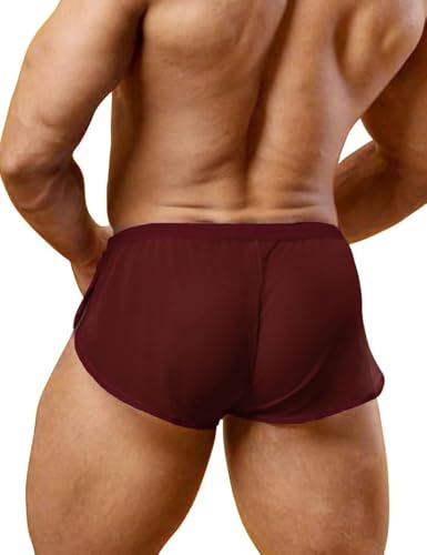 Ychnaim Herren Shorts mit niedriger Leibhöhe Exotische lässige Boxshorts Color Kaffee Size L von Ychnaim