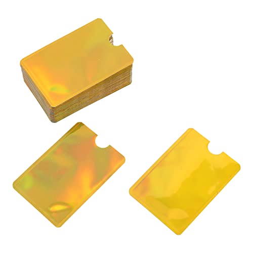 Yctze 100 Pcs Aluminiumfolienkarte Blockieren Ärmel I-Demagnetisierungshalter für Kredit-ID-Silber (Gold) von Yctze