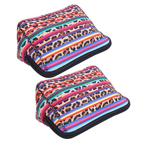Yctze 2pcs Modische Neopren -Leoparden -Print Make up Taschen Tragbare Reise für Kosmetika und (6) von Yctze