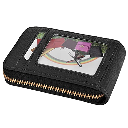 Yctze Mode Mini Tragbare Reißverschluss -Kreditkartenbeutel - Antimagnetische ID Kartenhalter Brieftasche für die Organisation von Bank, ID und Visitenkarten (Black) von Yctze