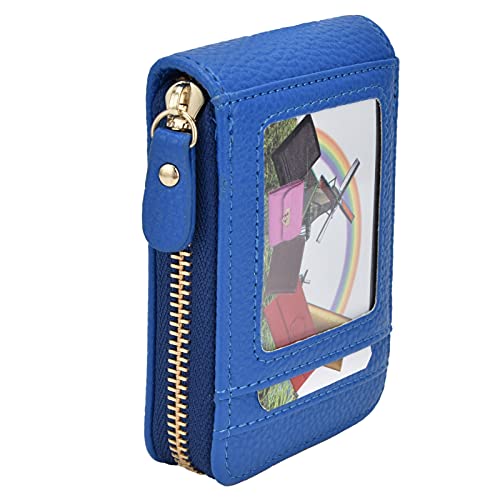 Yctze Mode Mini Tragbare Reißverschluss -Kreditkartenbeutel - Antimagnetische ID Kartenhalter Brieftasche für die Organisation von Bank, ID und Visitenkarten (Blue) von Yctze