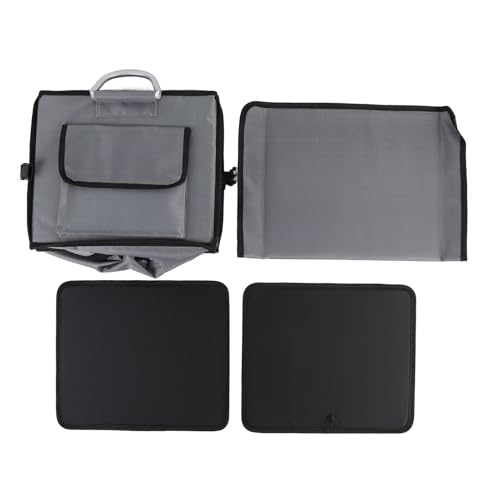 Yctze Trunk Organizer Großer Kapazität Multi -Kompartiment Oxford Stoffabdichtung 55L Faltbarer Aufbewahrungsbox mit Griffen für Reisebereich Camping (Grau mit Deckel) von Yctze