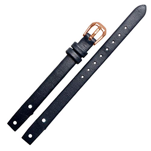 Leder Uhrenarmbänder 8mm dünne Lederarmbänder für Damen, Blaue Rose Gold, 8mm von Ycxydr