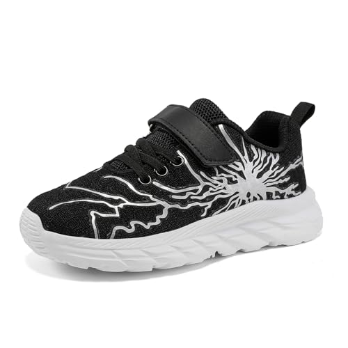 Ydiciv Hallenschuhe Für Jungen Turnschuhe Kinder Sportschuhe Sneakers Outdoor Schuhe Laufschuhe Kinderschuhe Schwarz Grau 31EU von Ydiciv