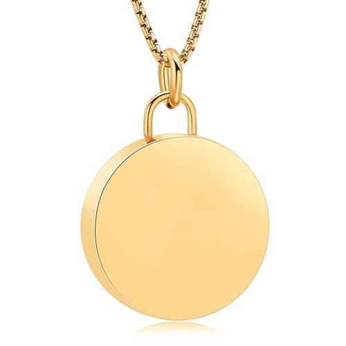 Ydmwannx Urnen-Halskette für Asche, Rotunditäts-Urnen-Halskette für Asche, Edelstahl, Asche-Anhänger, Medaillon für Damen und Herren, Andenken, Gedenk-Asche, Schmuck, Edelstahl Ydmwannx Urnen-Halskette für Asche, Rotunditäts-Urnen-Halskette für Asche, Edelstahl, Asche-Anhänger, Medaillon für Damen und Herren, Andenken, Gedenk-Asche, Schmuck, Edelstahl von Ydmwannx