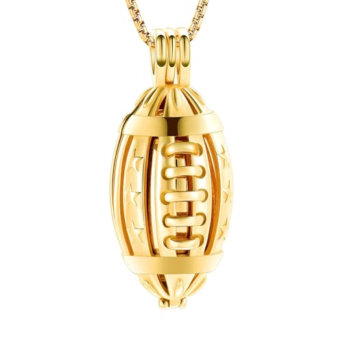 Ydmwannx Urnen-Schmuck für Asche, American Football, Urnen-Halskette für Asche, Edelstahl, Andenken, menschliche Asche, Anhänger für Männer und Frauen, Edelstahl Ydmwannx Urnen-Schmuck für Asche, American Football, Urnen-Halskette für Asche, Edelstahl, Andenken, menschliche Asche, Anhänger für Männer und Frauen, Edelstahl von Ydmwannx