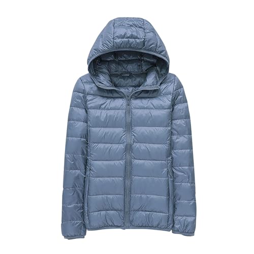 Ydsxlp Leichte Daunenjacke Damen Leichter Daunenmantel Solide Lightweight Steppjacke Damen Winterjacke Leicht Packable Down Jacket Federleichte Daunenjacke Dünne Puffer Jacke(C f-1,M) von Ydsxlp