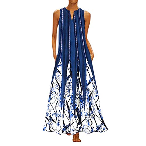 Ydsxlp Sommerkleider Damen Maxikleid Strandkleider Schmetterling Blumen Drucken V-Ausschnitt Oversized Sommer Elegant Kleider Übergröße Kleid mit Taschen von Ydsxlp