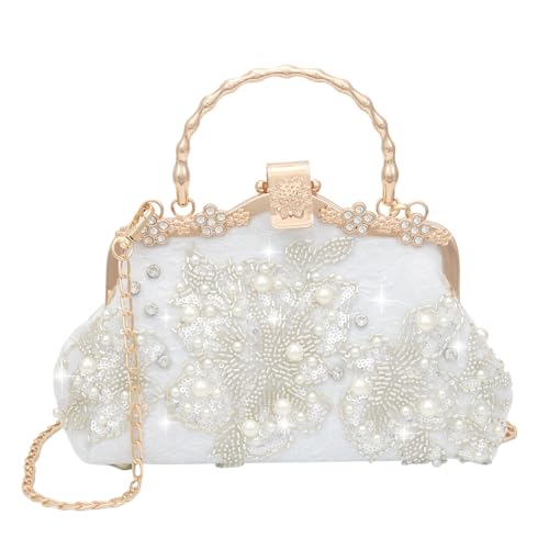 YeBon Retro Shoulder Chain Messenger Clutch Chinese Style Crane Embroidered Jacquard Women's Evening Bags von YeBon