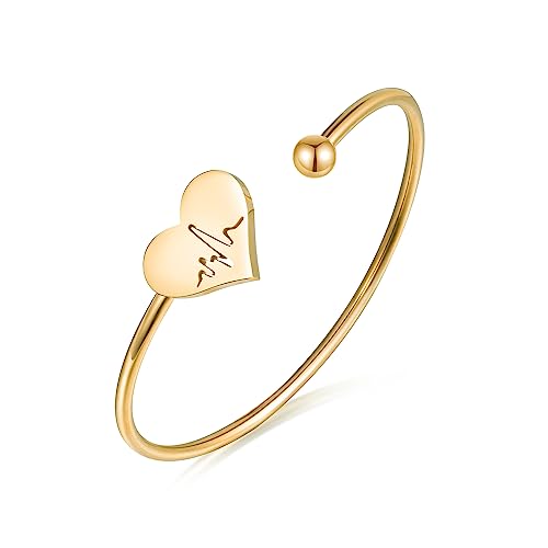 YeGieonr Gold Armreif Armband für Damen, Edelstahl Verstellbar Offen Maschette Armband mit CZ und Perle,18K Vergoldete Personalisiert Schmuckgeschenk für Frauen und Mädchen YeGieonr Gold Armreif Armband für Damen, Edelstahl Verstellbar Offen Maschette Armband mit CZ und Perle,18K Vergoldete Personalisiert Schmuckgeschenk für Frauen und Mädchen von YeGieonr