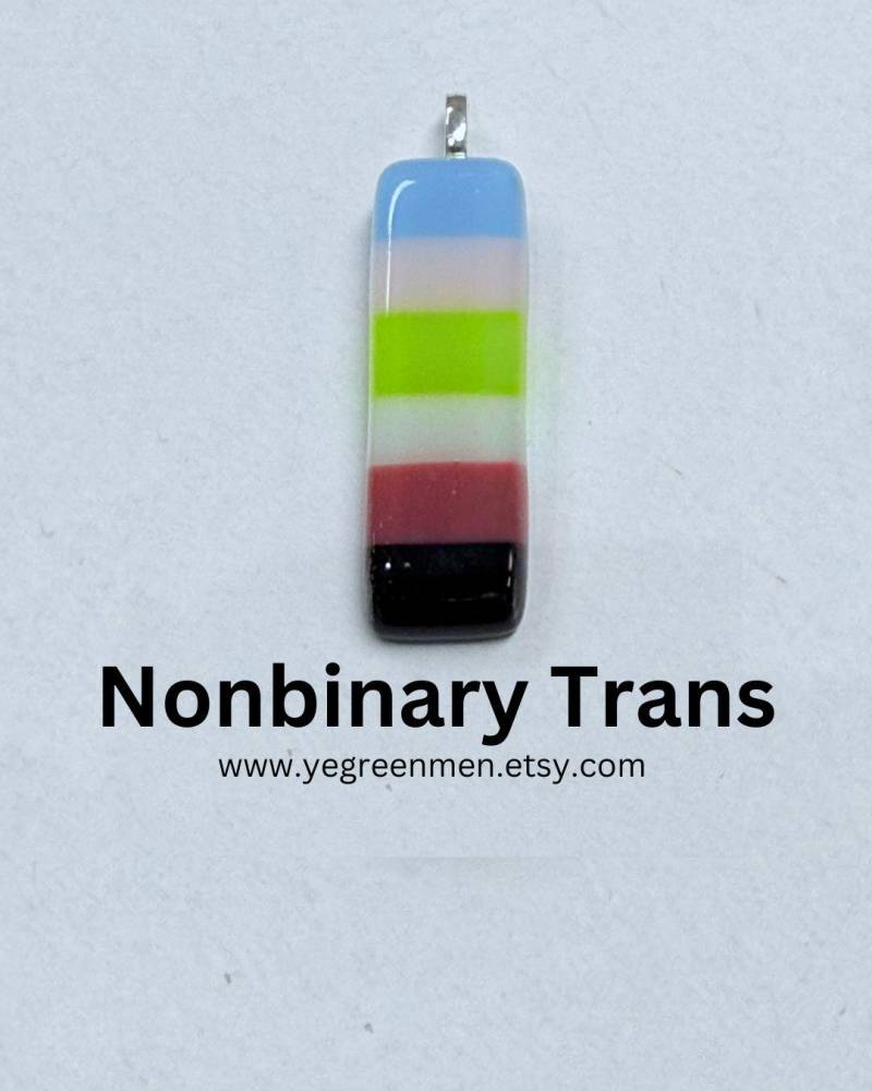 Nicht Binäre Trans Pride Anhänger Geschmolzene Glas Halskette Kommen Präsentieren Handgefertigt Free Uk Porto. Lgbt Lgbtq+ Liebe Siegt von YeGreenMen