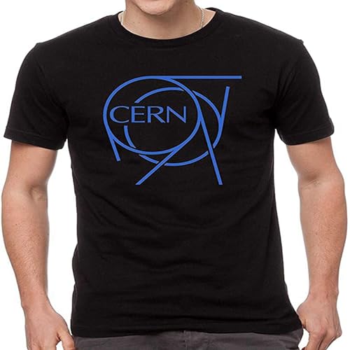 Men's CERN European Nuclear Institute Symbol Logo Casual T-Shirt Black XXL von YeHongQing